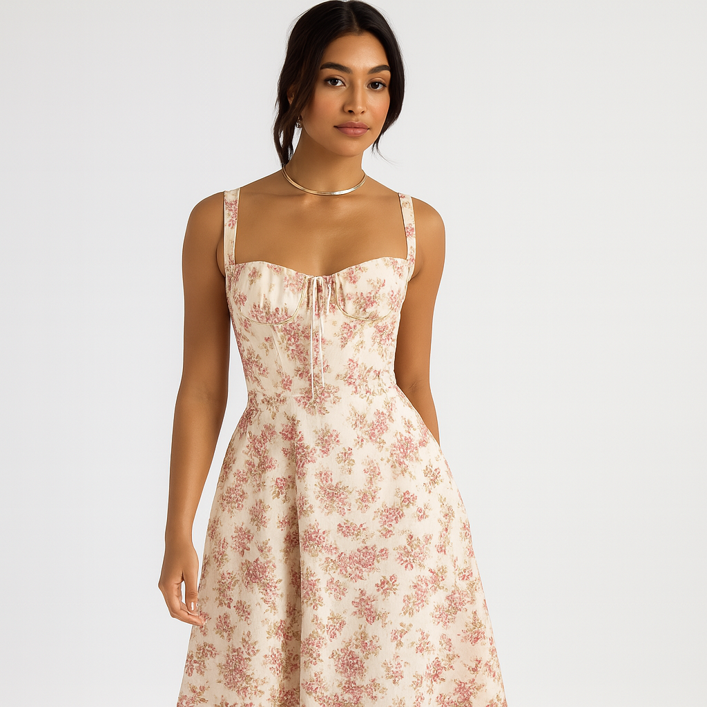 The dress that combines romance, freshness and sophistication in every detail.